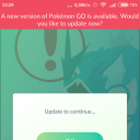 A new version of Pokemon Go is available. Would you like to update now?